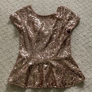 Rose gold sequined top